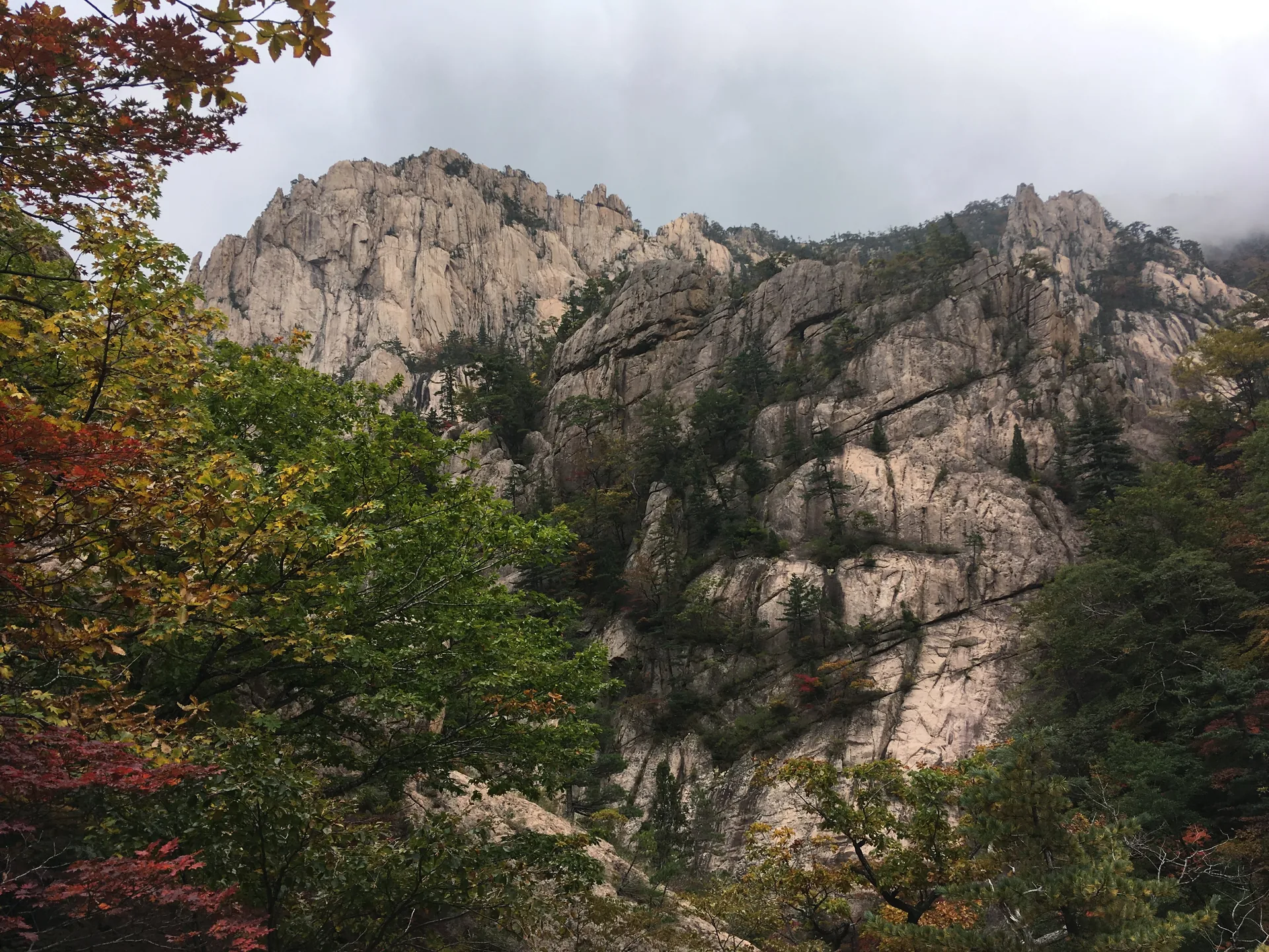 The granite peaks of Seoraksan National Park in autumn, near Sokcho, South Korea